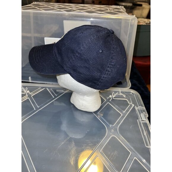 POLO RALPH LAUREN Adult Adjustble Baseball Cap Navy Blue Yellow Pony Hat One Sz - Picture 4 of 8